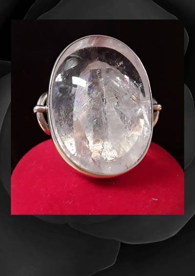 Extra Large Oval Manifestation Crystal Ring image 0